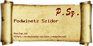 Podwinetz Szidor névjegykártya